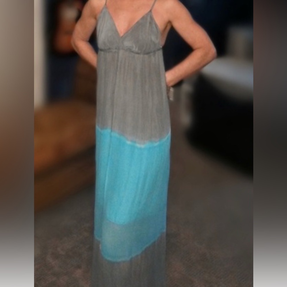 Gypsy 05 Gray and Blue Maxi Dress